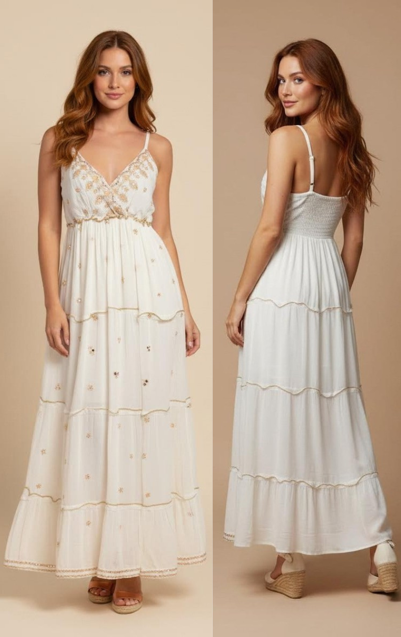 Vestido Maxi Eden Bordado