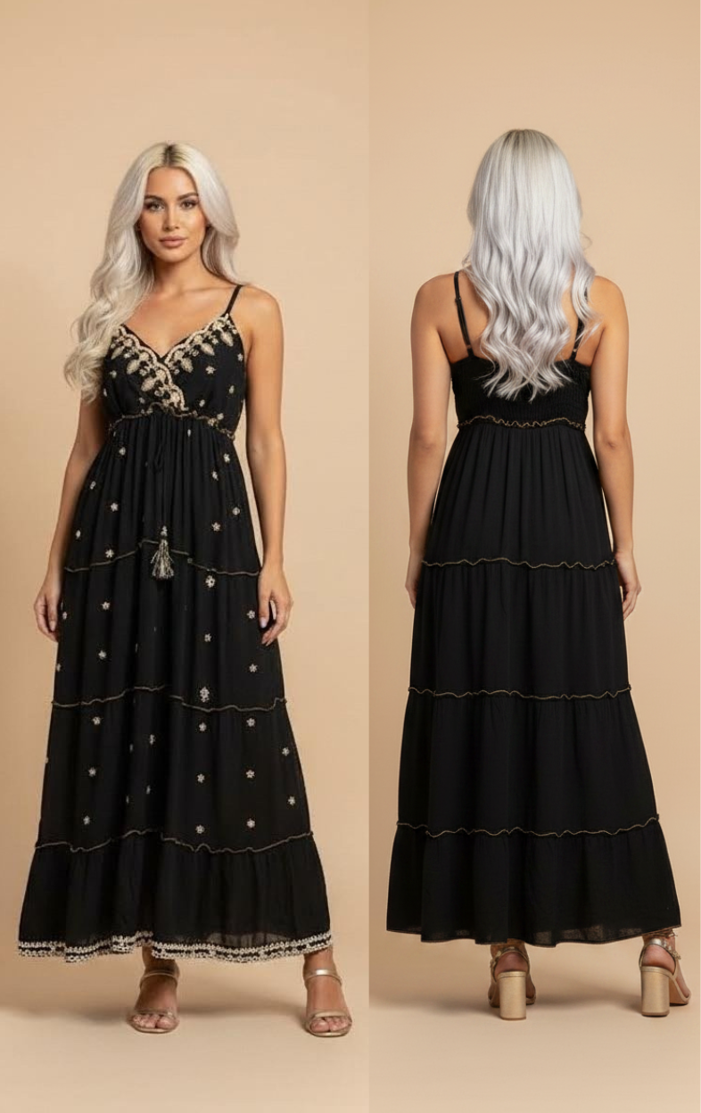 Vestido Maxi Eden Bordado