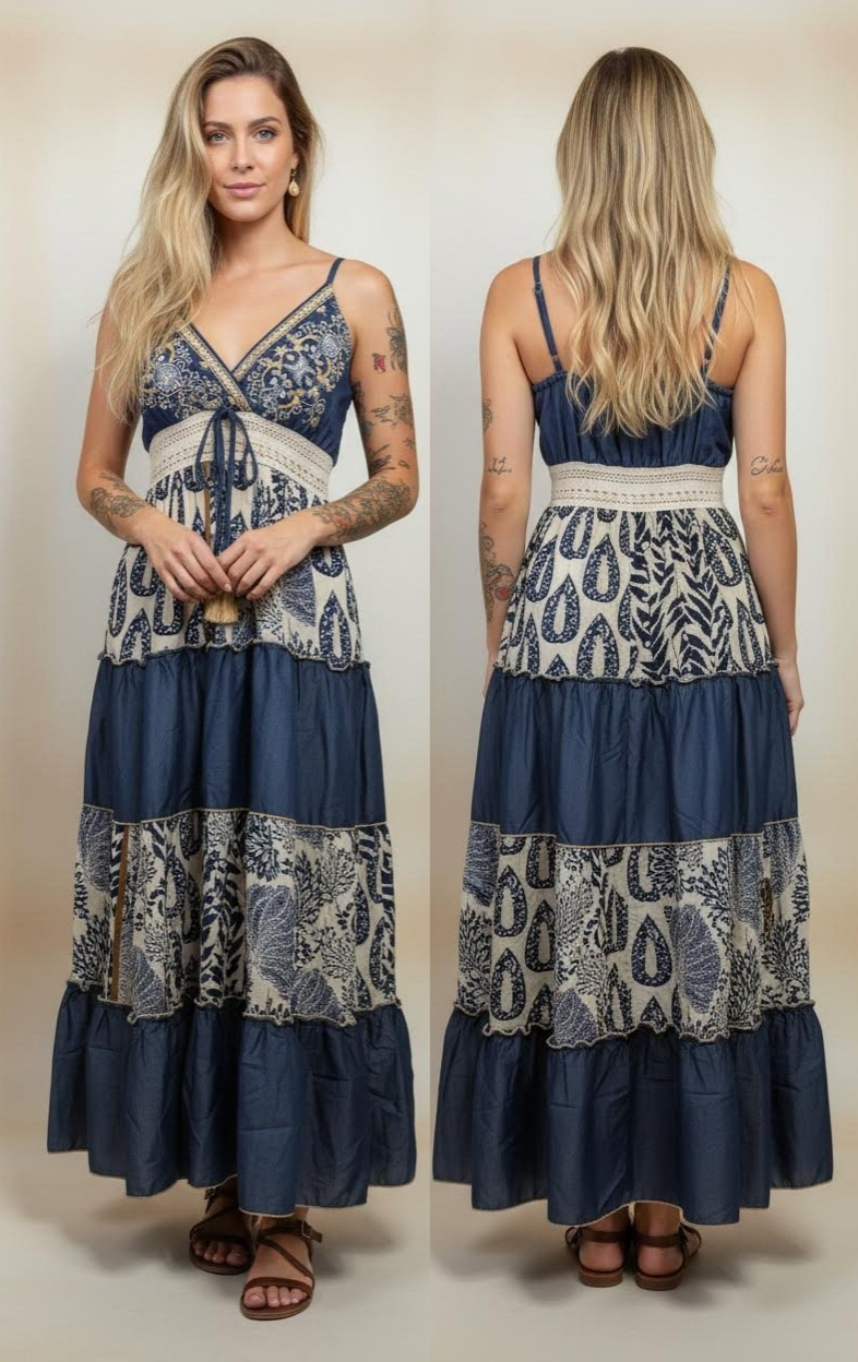 Maxi Dress Boho Navy