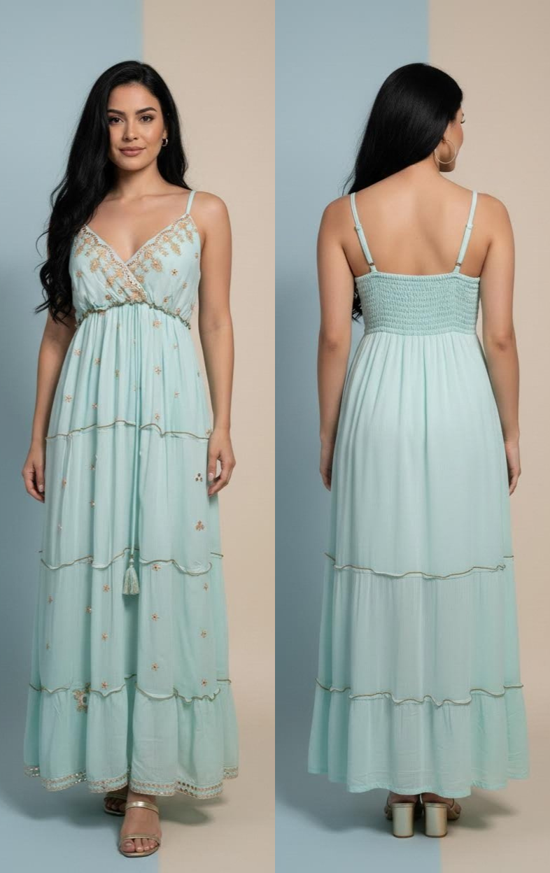 Vestido Maxi Eden Bordado
